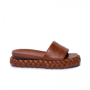 Bernardo Charleston Braided Women Slide Sandals Chocolate | ECM9783XO