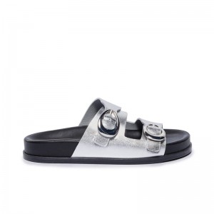 Bernardo Evie Women Slide Sandals Silver | PAR9634CK