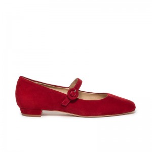 Bernardo Gabriela Mary Jane Women Ballet Flats Dark Red | WSY682MH