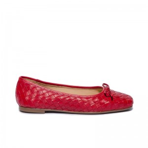 Bernardo Gwynn Woven Women Ballet Flats Red | AWU870AR