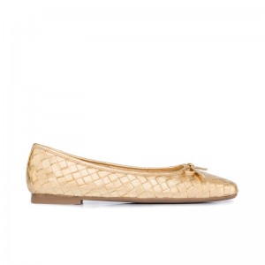 Bernardo Gwynn Woven Women Ballet Flats Gold | GHK1283UR