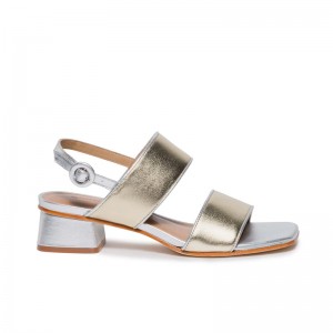 Bernardo Jasper Slingback Women Heels Sandals Silver Gold | LXU9348AH