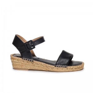 Bernardo Madrid Espadrille Women Wedge Sandals Black | OAH6796AK