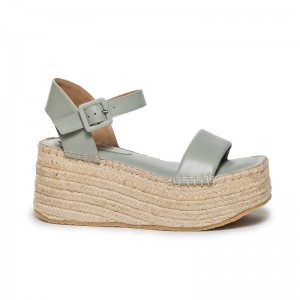 Bernardo Mallorca Espadrille Women Platform Sandals Light Green | PRP1728SW