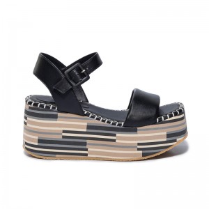 Bernardo Marley Women Platform Sandals Black | CAE319SV