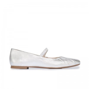 Bernardo Savona Ballerina Women Ballet Flats Silver | ITF4666KY