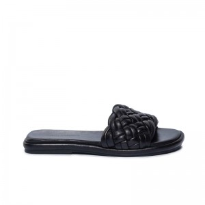 Bernardo Troy Woven Women Slide Sandals Black | RMC1416LB