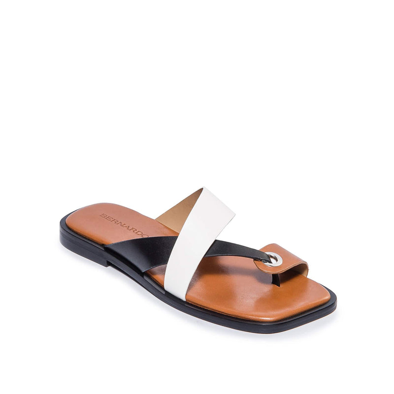 Bernardo Amelia Cross Strap Women Slide Sandals Black White | ZRX9266DC