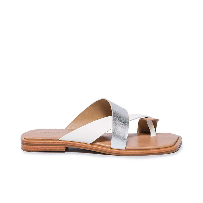 Bernardo Amelia Cross Strap Women Slide Sandals Silver White | IYI8590RY