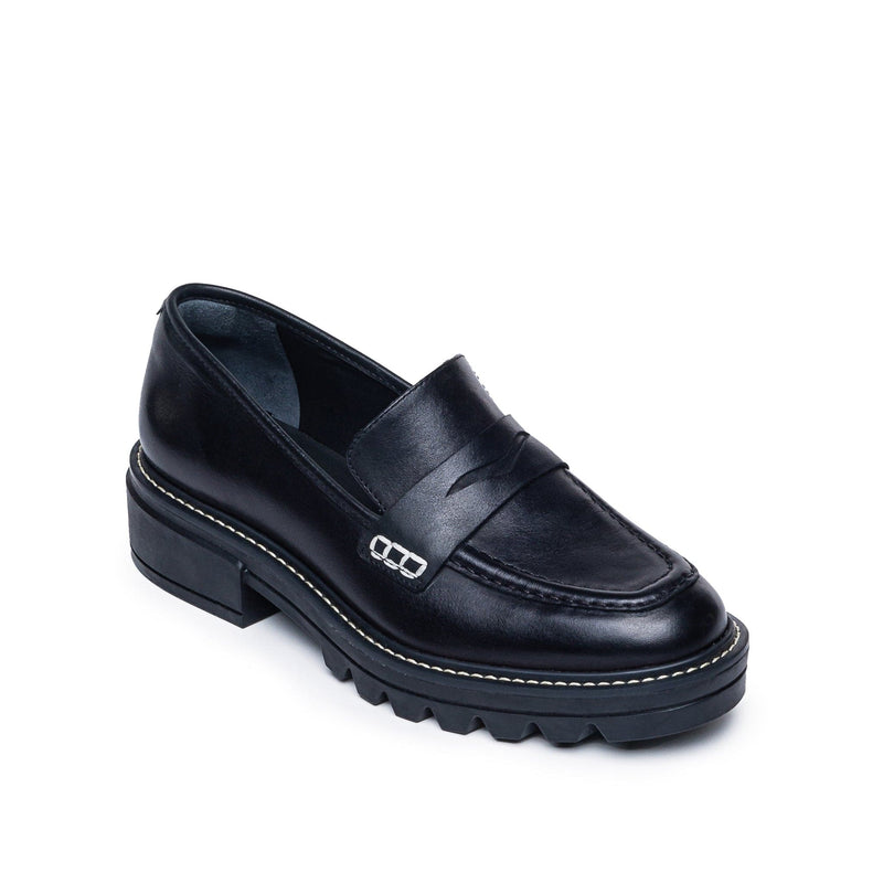 Bernardo Chandler Lug-Sole Women Loafers Black | LYJ851XG