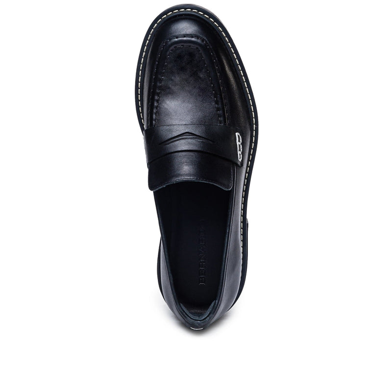 Bernardo Chandler Lug-Sole Women Loafers Black | LYJ851XG