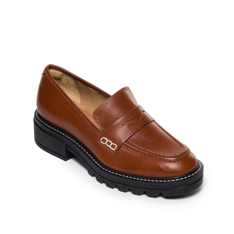 Bernardo Chandler Lug-Sole Women Loafers Dark Brown | CHP8583RG