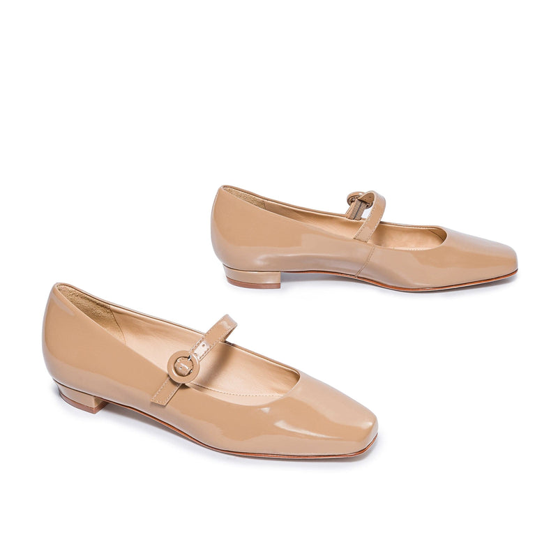 Bernardo Gabriela Mary Jane Women Ballet Flats Beige | QIH296PR