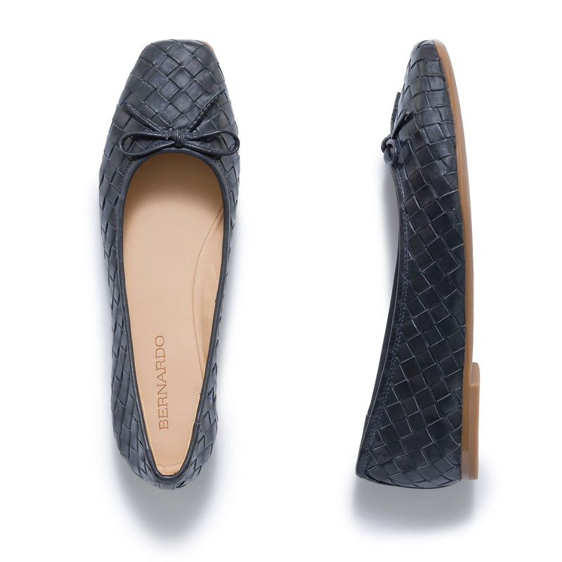 Bernardo Gwynn Woven Women Ballet Flats Navy | YOR6412IH