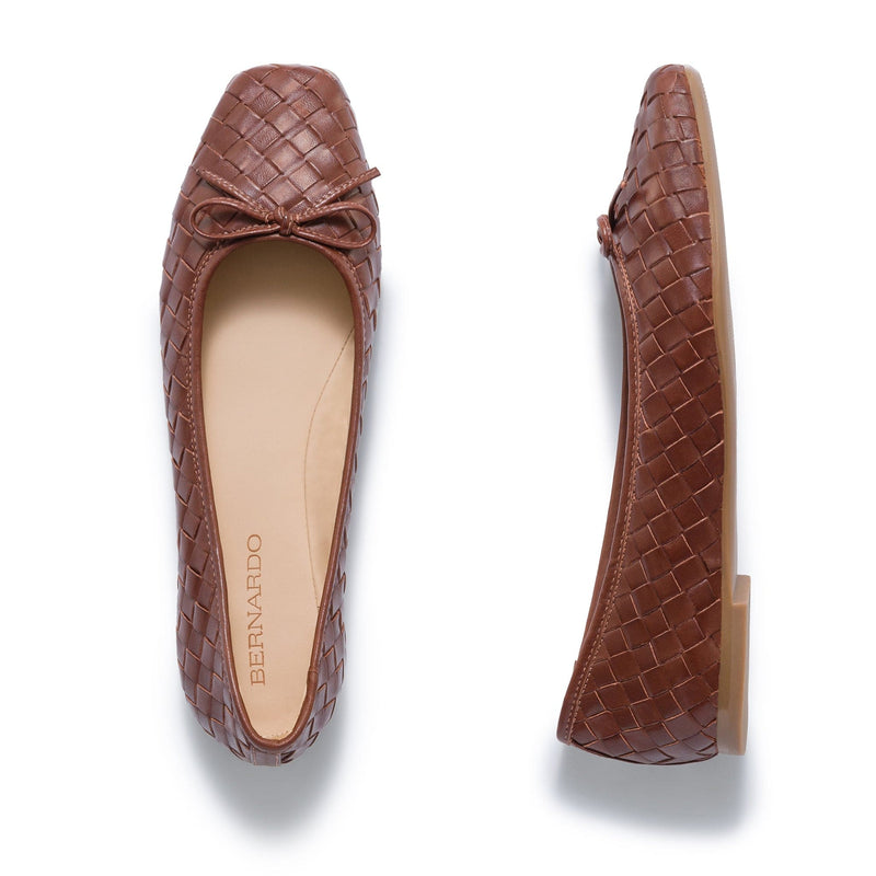 Bernardo Gwynn Woven Women Ballet Flats Chocolate | STT2486KC