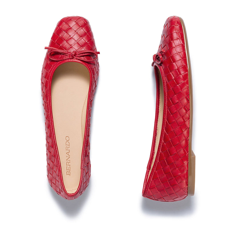 Bernardo Gwynn Woven Women Ballet Flats Red | AWU870AR