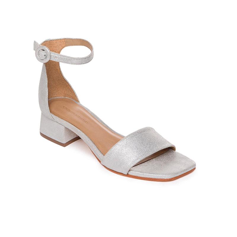 Bernardo Jalena Low Women Heels Sandals Silver | KBS8189LY