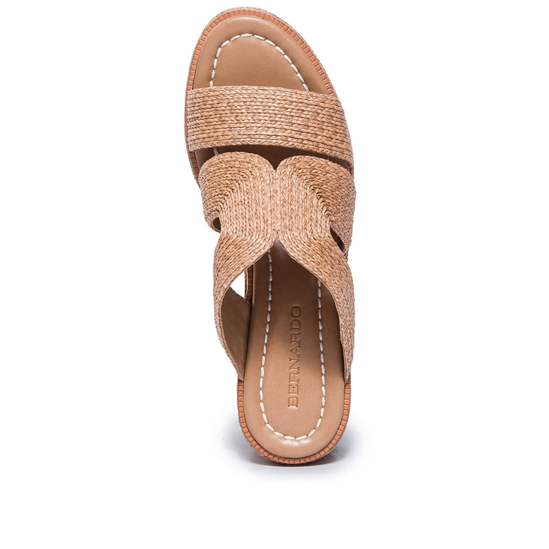 Bernardo Kaian Raffia Women Wedge Sandals Brown | HMQ483LG