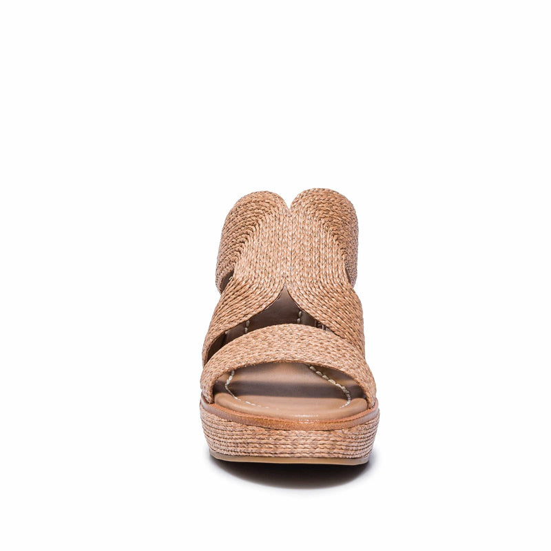 Bernardo Kaian Raffia Women Wedge Sandals Brown | HMQ483LG