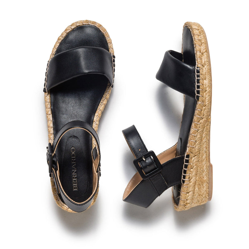 Bernardo Madrid Espadrille Women Wedge Sandals Black | OAH6796AK