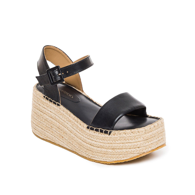 Bernardo Mallorca Espadrille Women Platform Sandals Black | HML1182SN