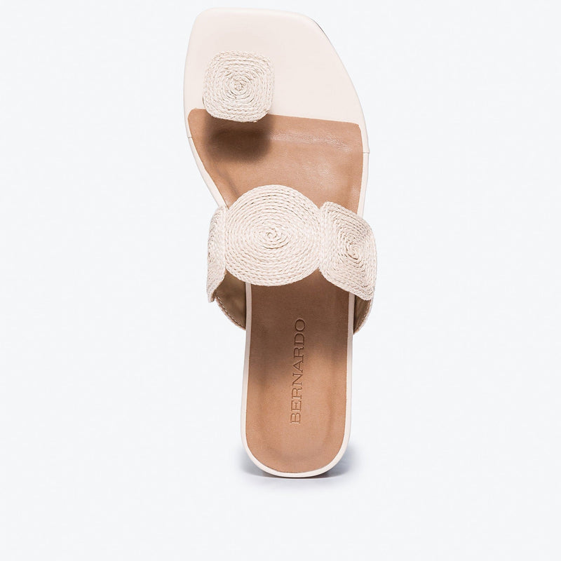 Bernardo Palermo Raffia Women Flat Sandals White | ZRF6658YN