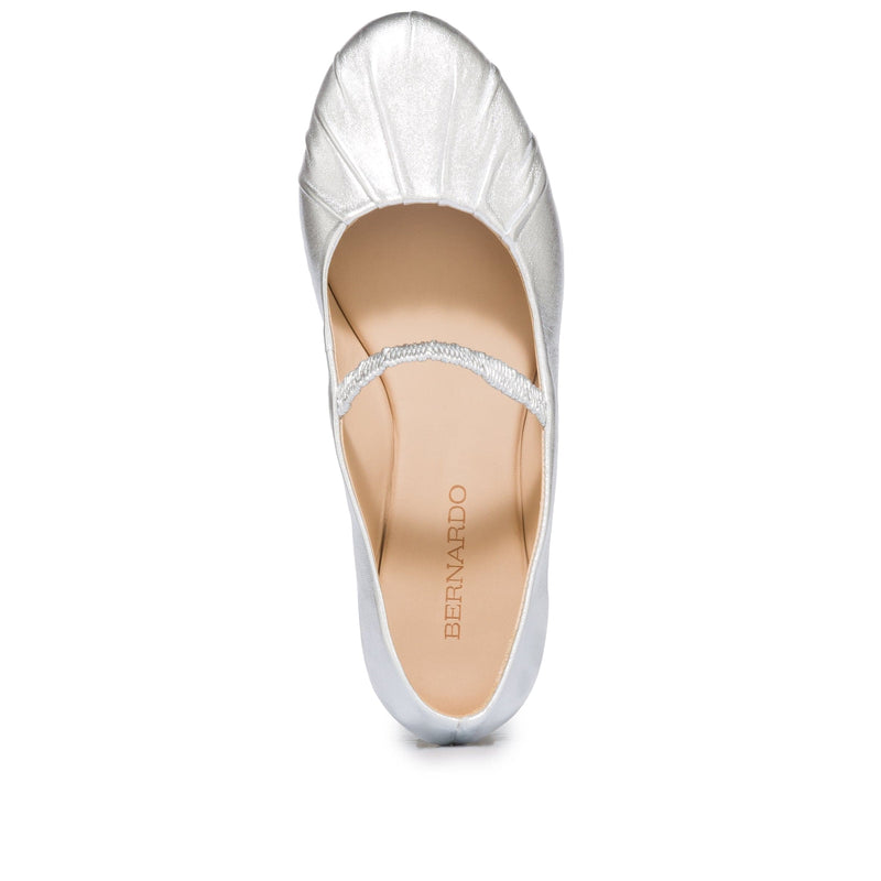 Bernardo Savona Ballerina Women Ballet Flats Silver | ITF4666KY