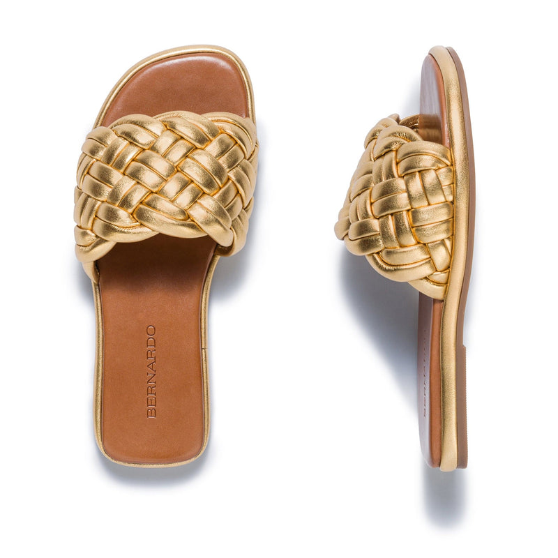 Bernardo Troy Woven Women Slide Sandals Gold | NED246GV