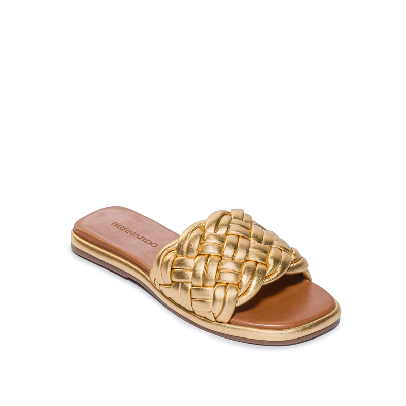 Bernardo Troy Woven Women Slide Sandals Gold | NED246GV