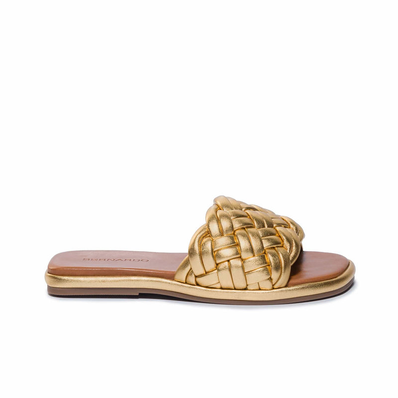 Bernardo Troy Woven Women Slide Sandals Gold | NED246GV