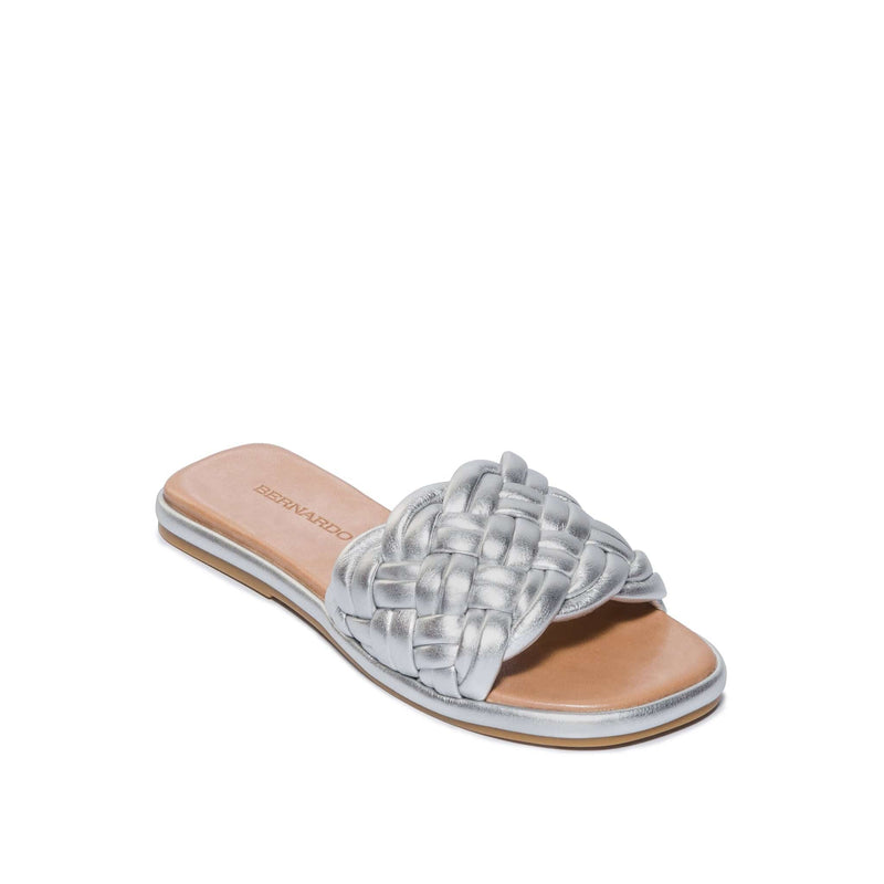 Bernardo Troy Woven Women Slide Sandals Silver | THZ1251LW