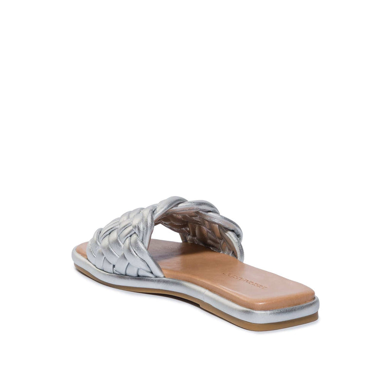 Bernardo Troy Woven Women Slide Sandals Silver | THZ1251LW