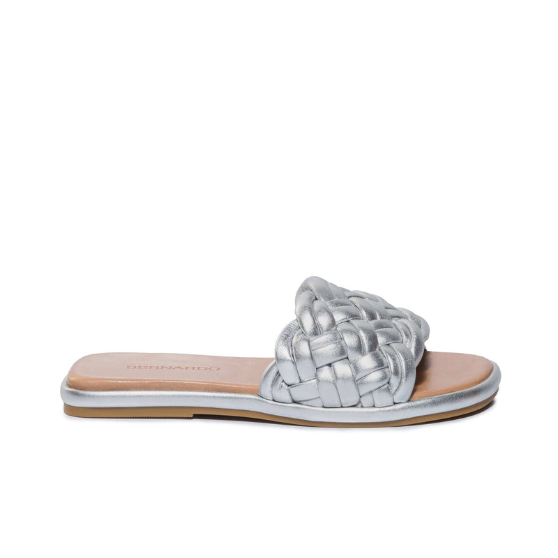 Bernardo Troy Woven Women Slide Sandals Silver | THZ1251LW