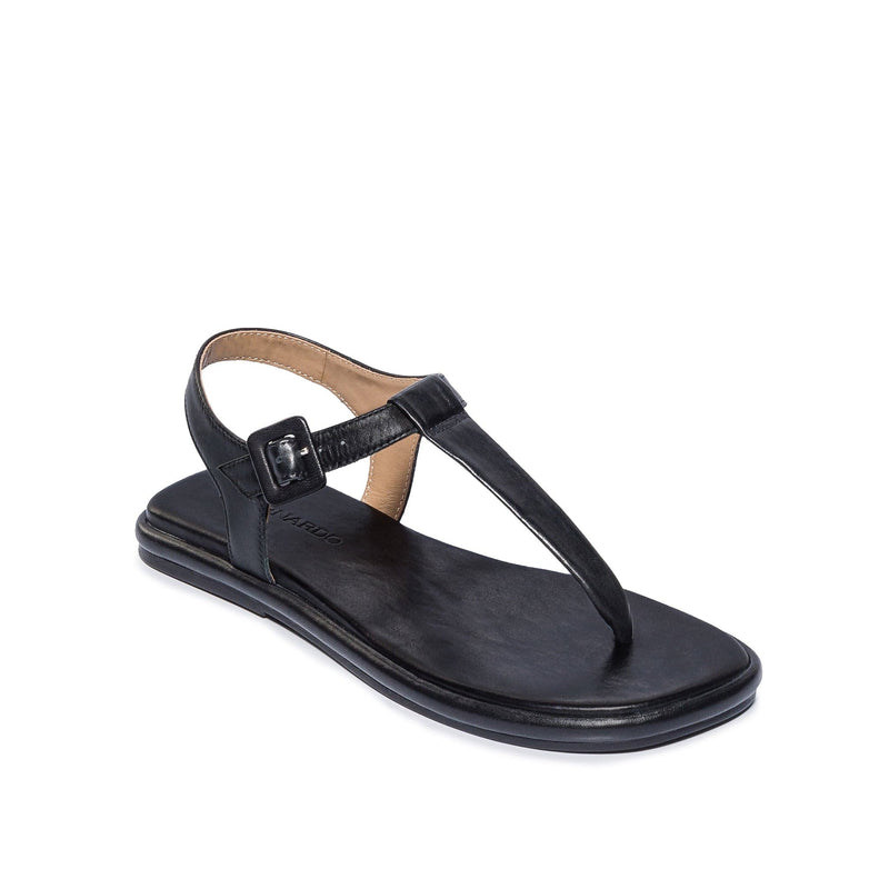 Bernardo Tucson T-Strap Women Flat Sandals Black | ZCU682MW