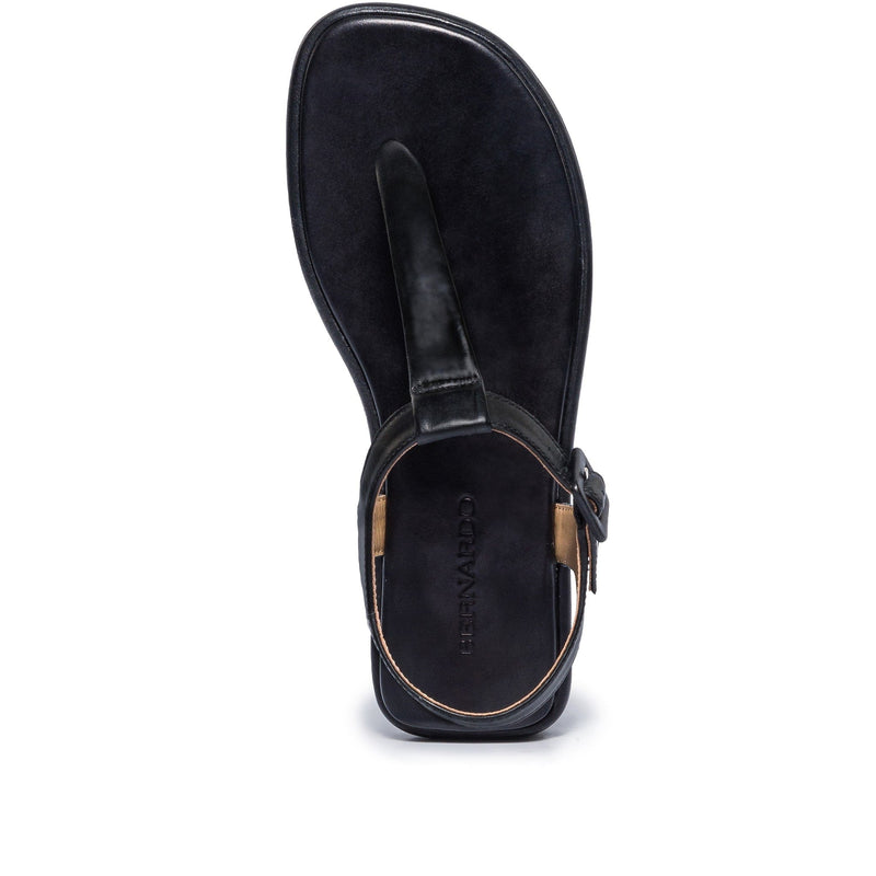 Bernardo Tucson T-Strap Women Flat Sandals Black | ZCU682MW