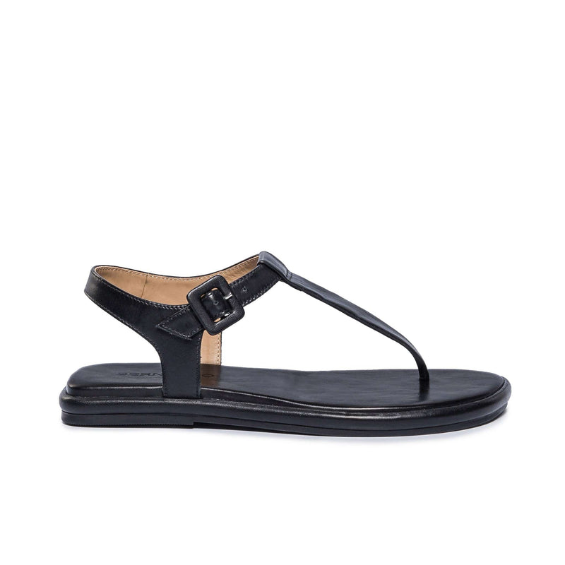 Bernardo Tucson T-Strap Women Flat Sandals Black | ZCU682MW