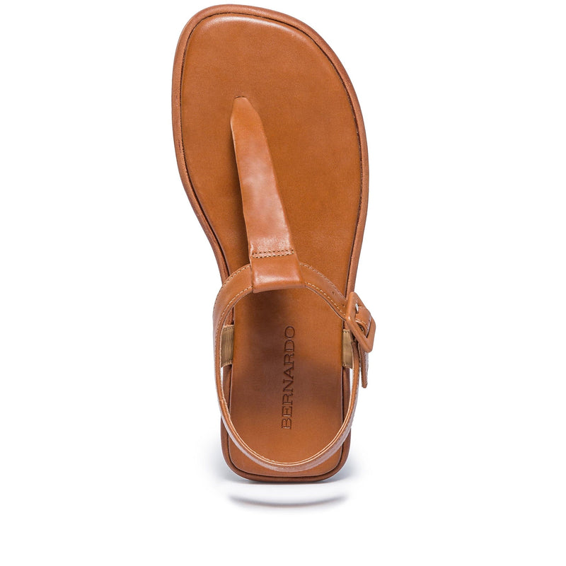 Bernardo Tucson T-Strap Women Flat Sandals Dark Brown | JJF2093UA