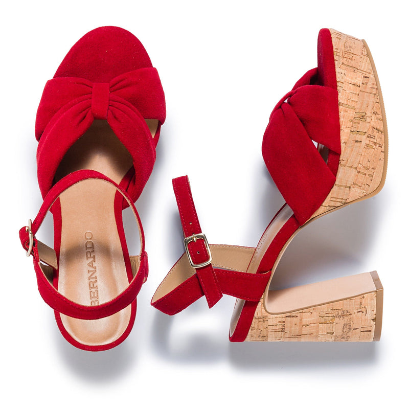 Bernardo Veronika Women Platform Sandals Red | IJC2747CL